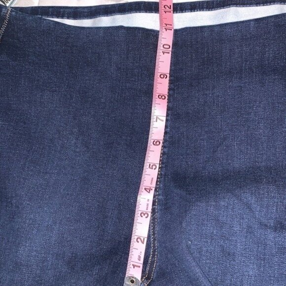 Denim & Co. Womens Plus Size 14P Dark Wash Stretch Denim Slim Leg Jeans Comforta - Picture 7 of 10